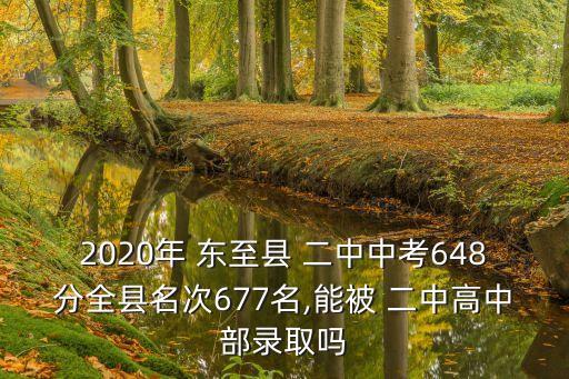 2020年 東至縣 二中中考648分全縣名次677名,能被 二中高中部錄取嗎