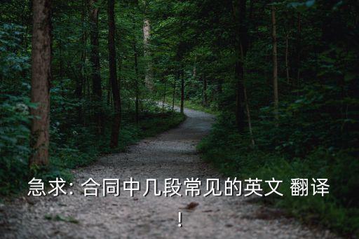 急求: 合同中幾段常見(jiàn)的英文 翻譯!