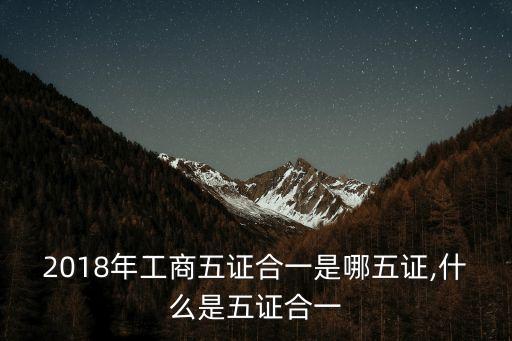 2018年工商五證合一是哪五證,什么是五證合一
