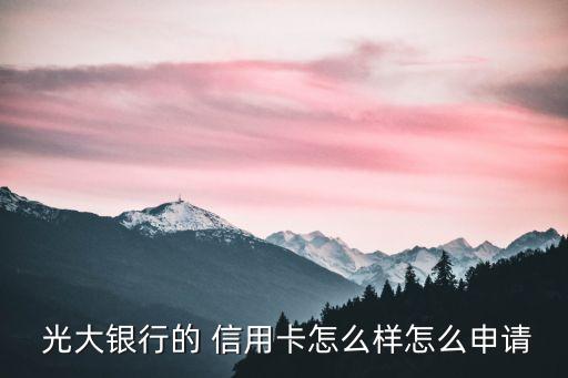 光大信用卡怎么樣