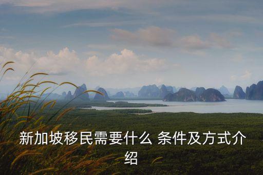  新加坡移民需要什么 條件及方式介紹