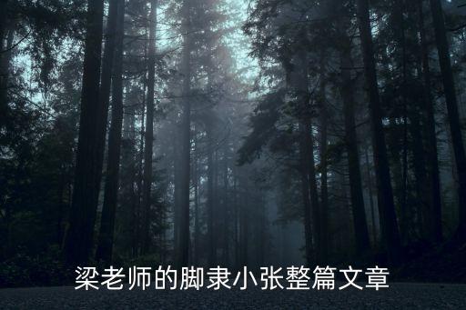 梁老師的腳隸小張整篇文章