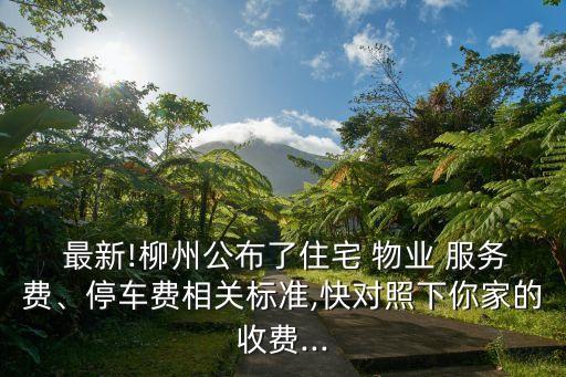  最新!柳州公布了住宅 物業(yè) 服務(wù)費(fèi)、停車費(fèi)相關(guān)標(biāo)準(zhǔn),快對(duì)照下你家的收費(fèi)...