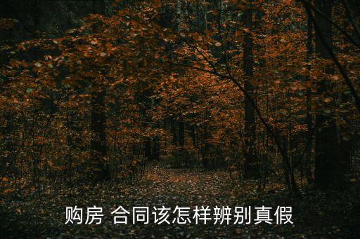 購房 合同該怎樣辨別真假