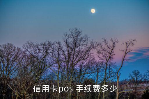  信用卡pos 手續(xù)費(fèi)多少