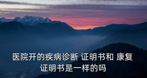 康復(fù)證明