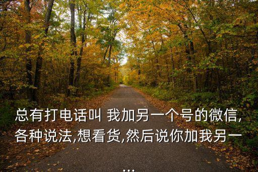 總有打電話叫 我加另一個(gè)號(hào)的微信,各種說法,想看貨,然后說你加我另一...