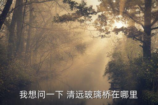 我想問一下 清遠(yuǎn)玻璃橋在哪里