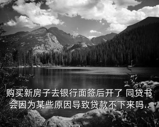 購(gòu)買(mǎi)新房子去銀行面簽后開(kāi)了 同貸書(shū)會(huì)因?yàn)槟承┰驅(qū)е沦J款不下來(lái)嗎...