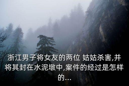 浙江男子將女友的兩位 姑姑殺害,并將其封在水泥墩中,案件的經(jīng)過是怎樣的...