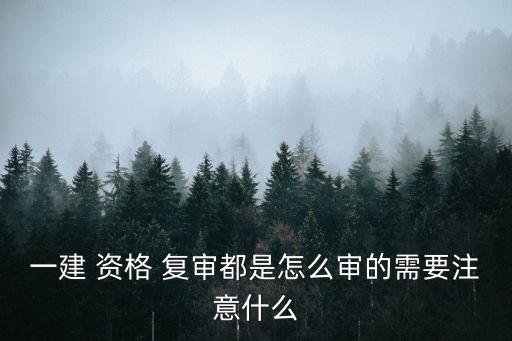 一建 資格 復(fù)審都是怎么審的需要注意什么