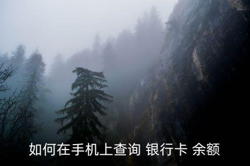 如何在手機上查詢 銀行卡 余額