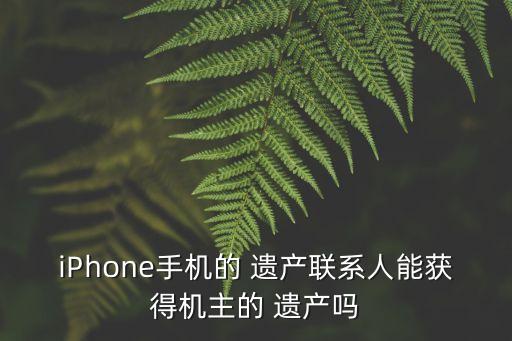 iPhone手機(jī)的 遺產(chǎn)聯(lián)系人能獲得機(jī)主的 遺產(chǎn)嗎