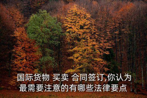  國際貨物 買賣 合同簽訂,你認為最需要注意的有哪些法律要點