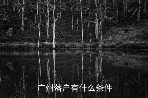  廣州落戶有什么條件