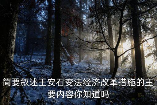 簡要敘述王安石變法經(jīng)濟改革措施的主要內(nèi)容你知道嗎