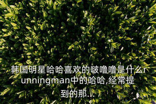  韓國(guó)明星哈哈喜歡的啵嚕嚕是什么runningman中的哈哈,經(jīng)常提到的那...