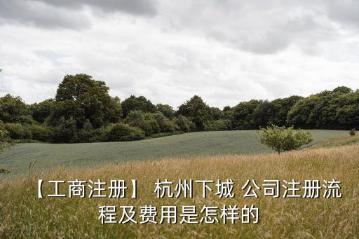 【工商注冊(cè)】 杭州下城 公司注冊(cè)流程及費(fèi)用是怎樣的