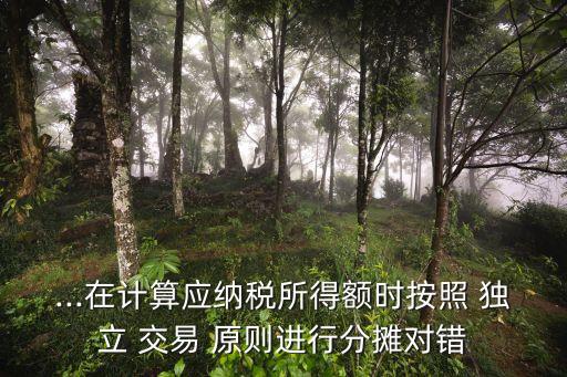 ...在計算應(yīng)納稅所得額時按照 獨立 交易 原則進(jìn)行分?jǐn)倢﹀e