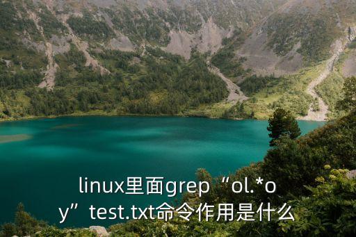 linux里面grep“ol.*oy”test.txt命令作用是什么