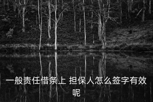 一般責(zé)任借條上 擔(dān)保人怎么簽字有效呢