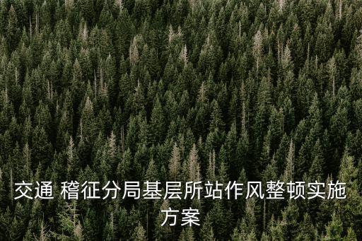 交通 稽征分局基層所站作風(fēng)整頓實(shí)施方案
