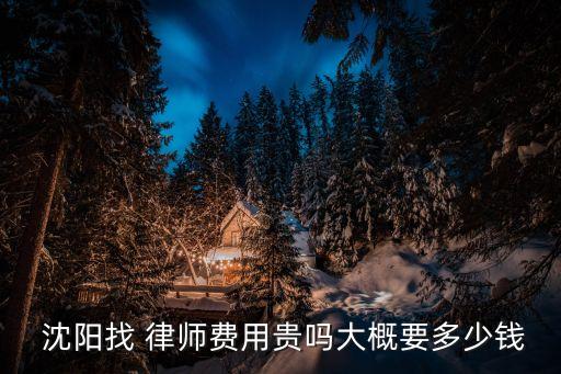  沈陽找 律師費用貴嗎大概要多少錢