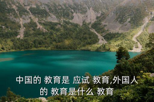 中國的 教育是 應試 教育,外國人的 教育是什么 教育