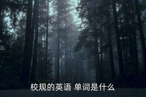 校規(guī)的英語(yǔ) 單詞是什么