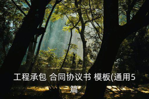 工程承包 合同協(xié)議書 模板(通用5篇