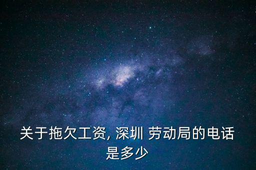 關(guān)于拖欠工資, 深圳 勞動(dòng)局的電話是多少