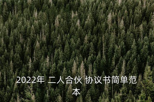 二人合伙人合同協(xié)議書