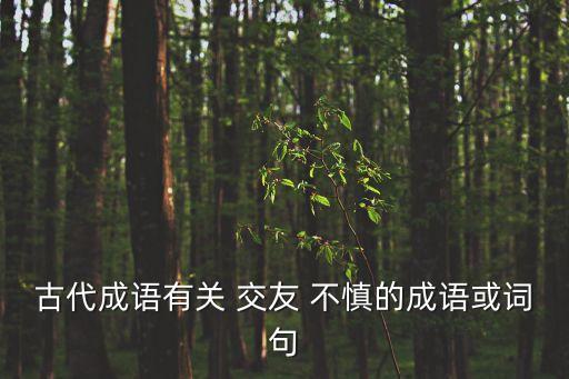 交友不慎