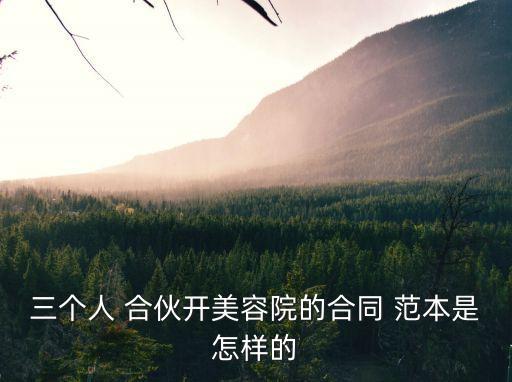 三個(gè)人 合伙開(kāi)美容院的合同 范本是怎樣的