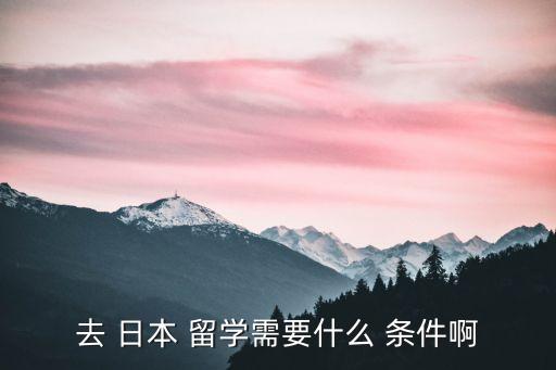 去 日本 留學需要什么 條件啊