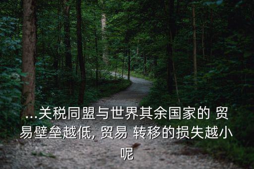...關(guān)稅同盟與世界其余國家的 貿(mào)易壁壘越低, 貿(mào)易 轉(zhuǎn)移的損失越小呢