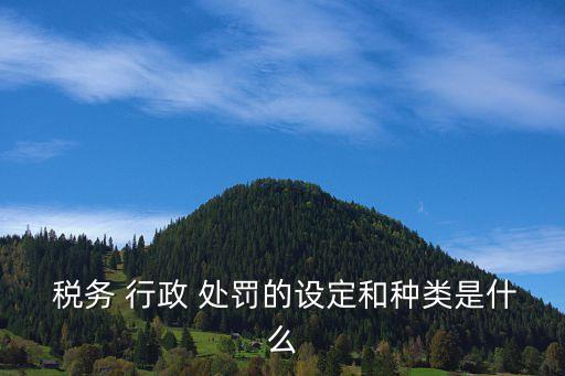  稅務 行政 處罰的設定和種類是什么