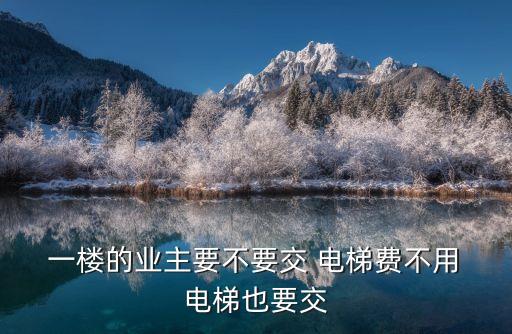 一樓交電梯費(fèi)嗎,6層老小區(qū)加裝電梯費(fèi)用
