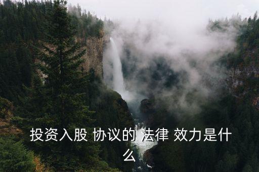 投資入股 協(xié)議的 法律 效力是什么