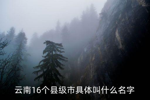云南16個(gè)縣級市具體叫什么名字