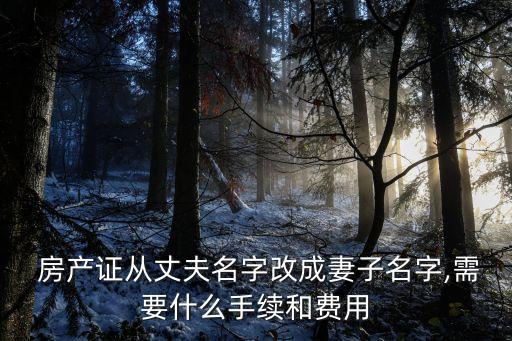  房產(chǎn)證從丈夫名字改成妻子名字,需要什么手續(xù)和費用