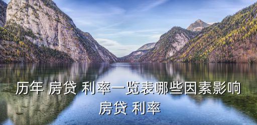 歷年 房貸 利率一覽表哪些因素影響 房貸 利率