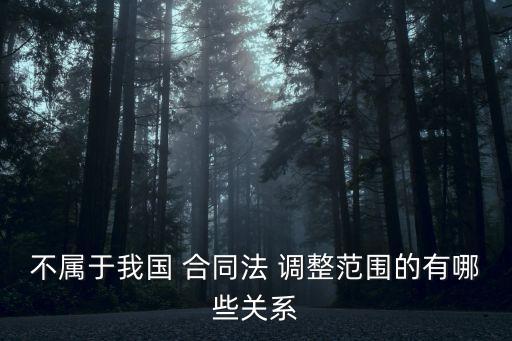 不屬于我國 合同法 調(diào)整范圍的有哪些關(guān)系