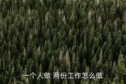 一個人做 兩份工作怎么做