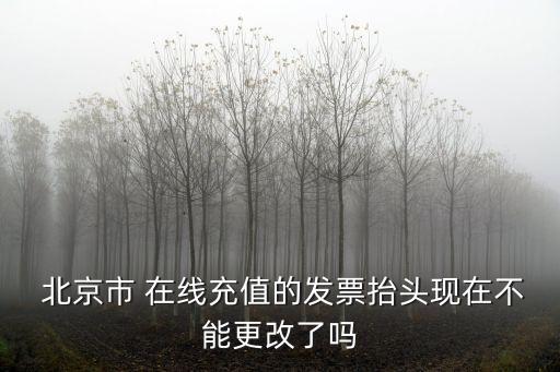  北京市 在線充值的發(fā)票抬頭現(xiàn)在不能更改了嗎