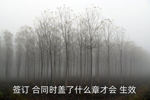 簽訂 合同時(shí)蓋了什么章才會(huì) 生效