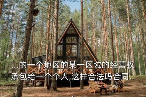...的一個地區(qū)的某一區(qū)域的經(jīng)營權(quán)承包給一個個人,這樣合法嗎合同...