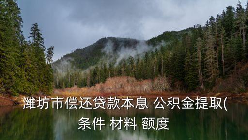  濰坊市償還貸款本息 公積金提取(條件 材料 額度