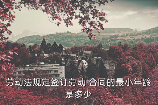 勞動法規(guī)定簽訂勞動 合同的最小年齡是多少