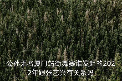 公孫無名廈門站街舞賽誰發(fā)起的2022年跟張藝興有關(guān)系嗎